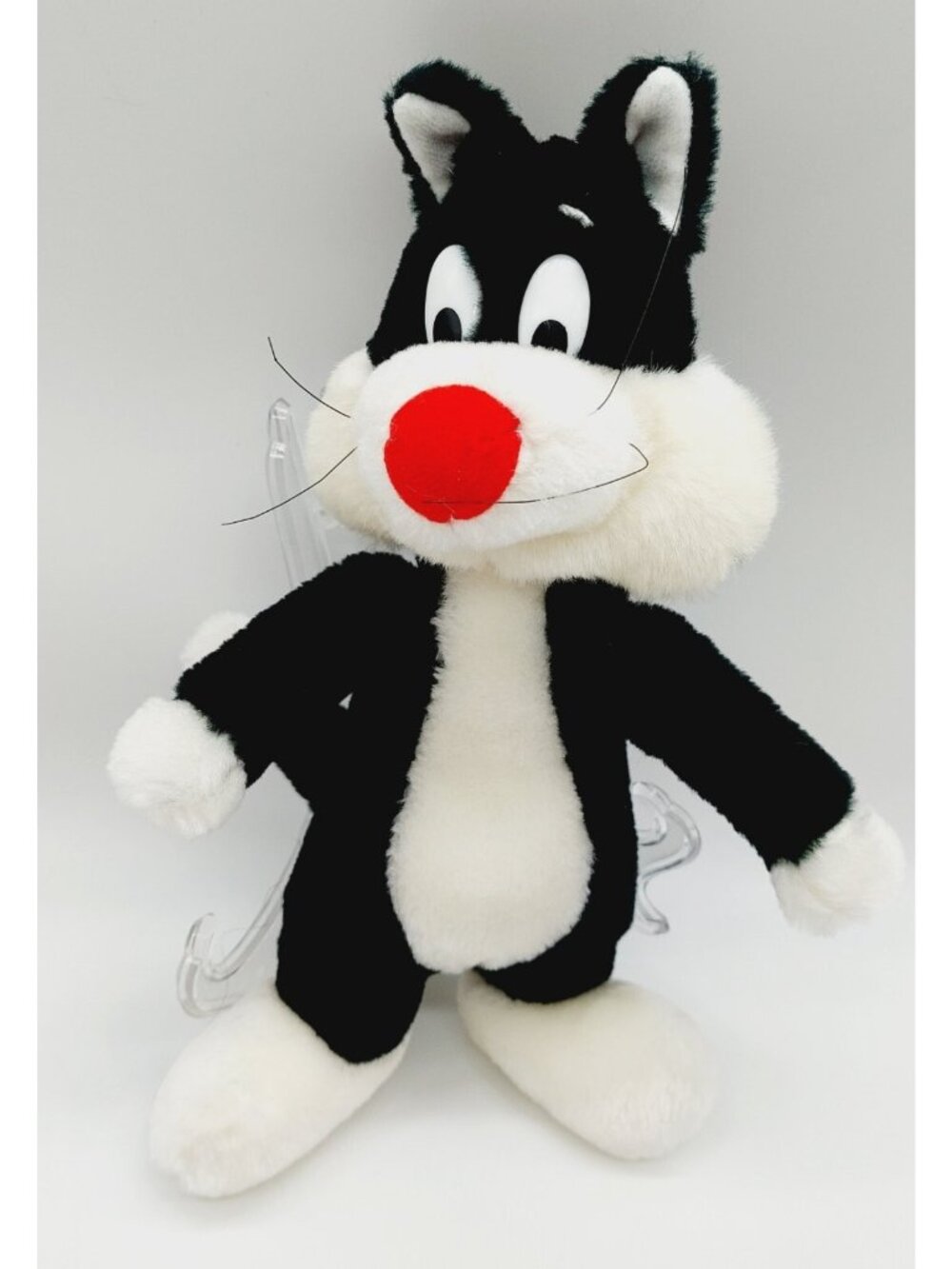 Warner Bros Sylvester The Cat 1992 Black White Plush Stuffed Animal 11"